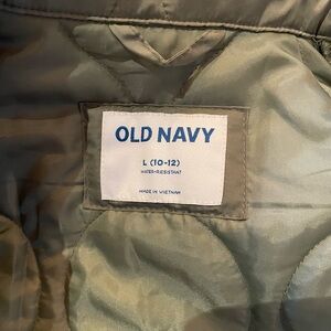 Girls old navy green puffer jacket.